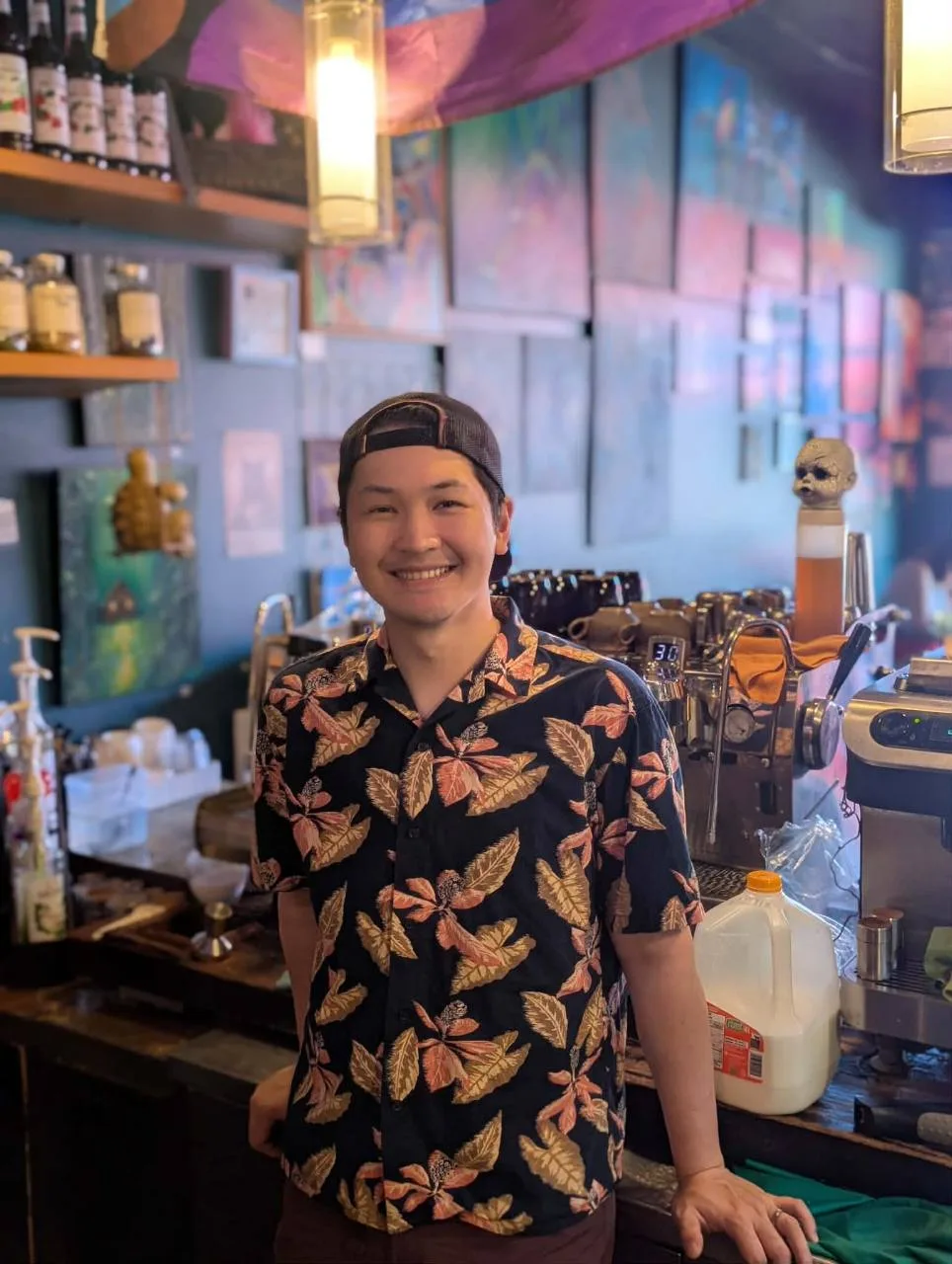 Bei Ken, barista at Bump N Grind Cafe